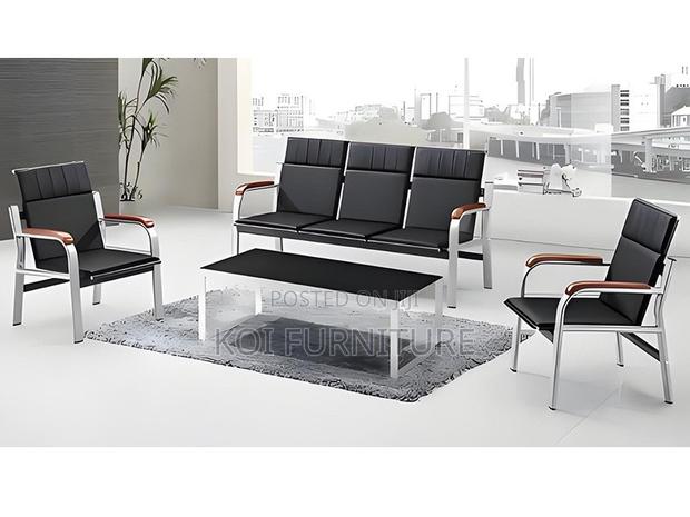 Office Sofa : 5-Seater Modern Leather Office Sofa - thumbnail 5