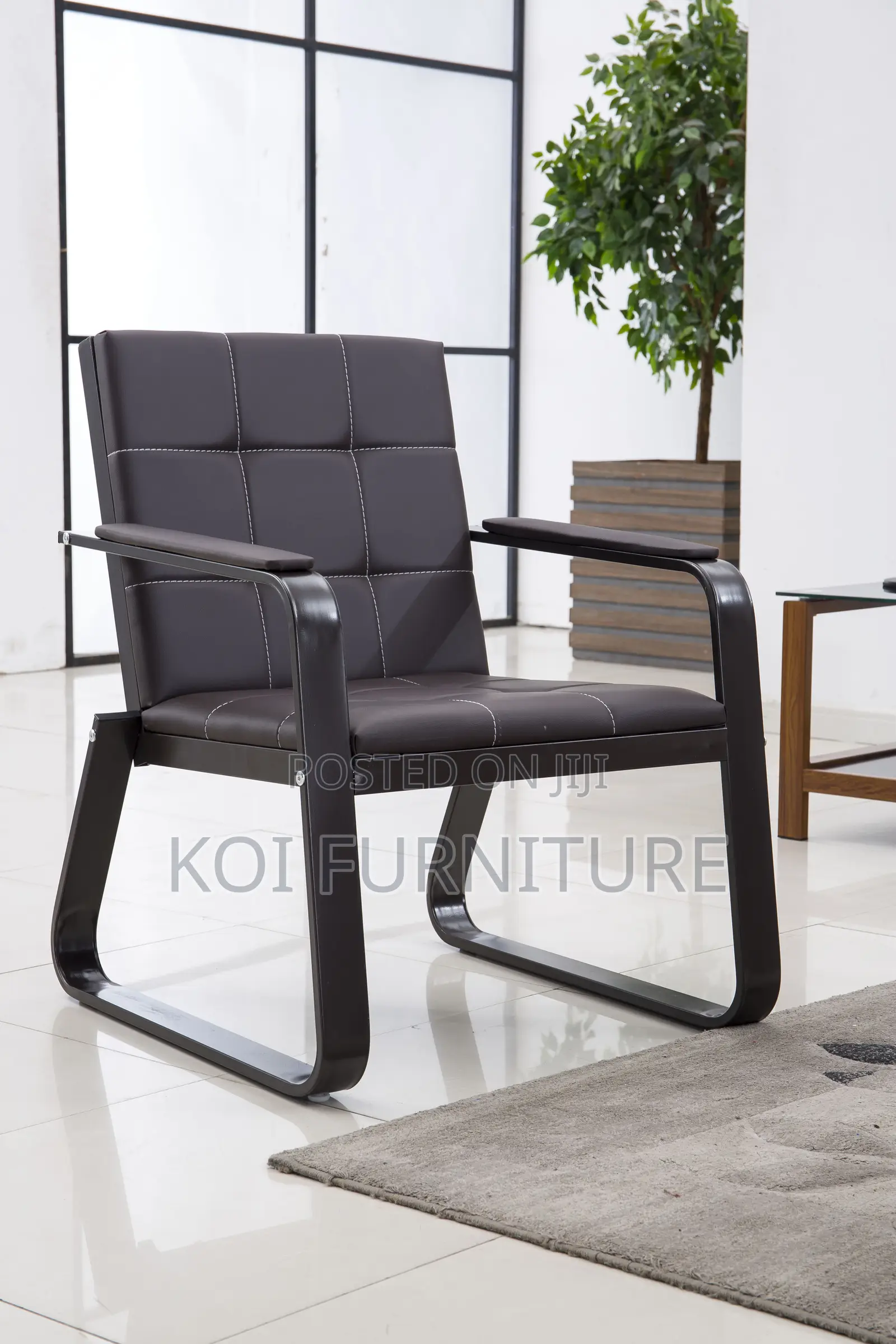 Office Sofa : 5-Seater Modern Leather Office Sofa