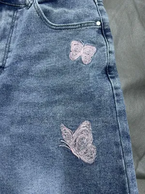 Embroidered Wide-Leg Jeans