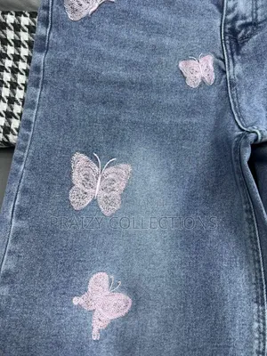 Embroidered Wide-Leg Jeans