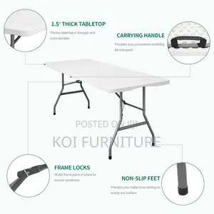 Table : Heavy Duty 6ft Picnic Camping Folding Table,