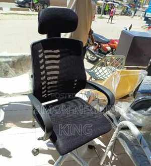 With Wheels. Comfortable Office Chair With Headrest