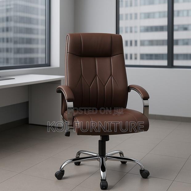 Office Chair : Brown Executive Office Chair - thumbnail 4