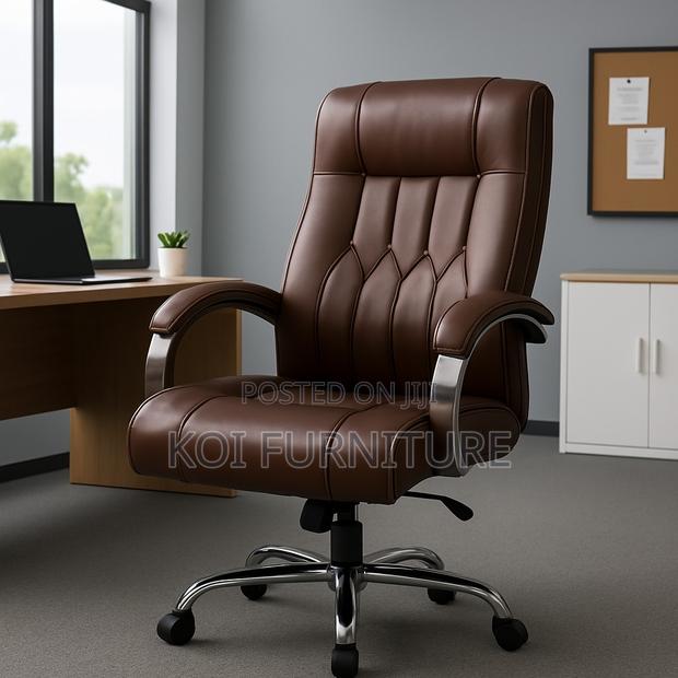 Office Chair : Brown Executive Office Chair - thumbnail 6