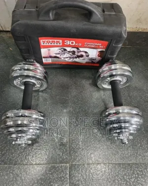 With Case. Cased Chrome 30kgs Dumbells