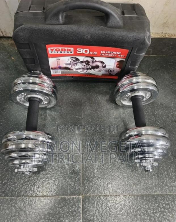 With Case. Cased Chrome 30kgs Dumbells