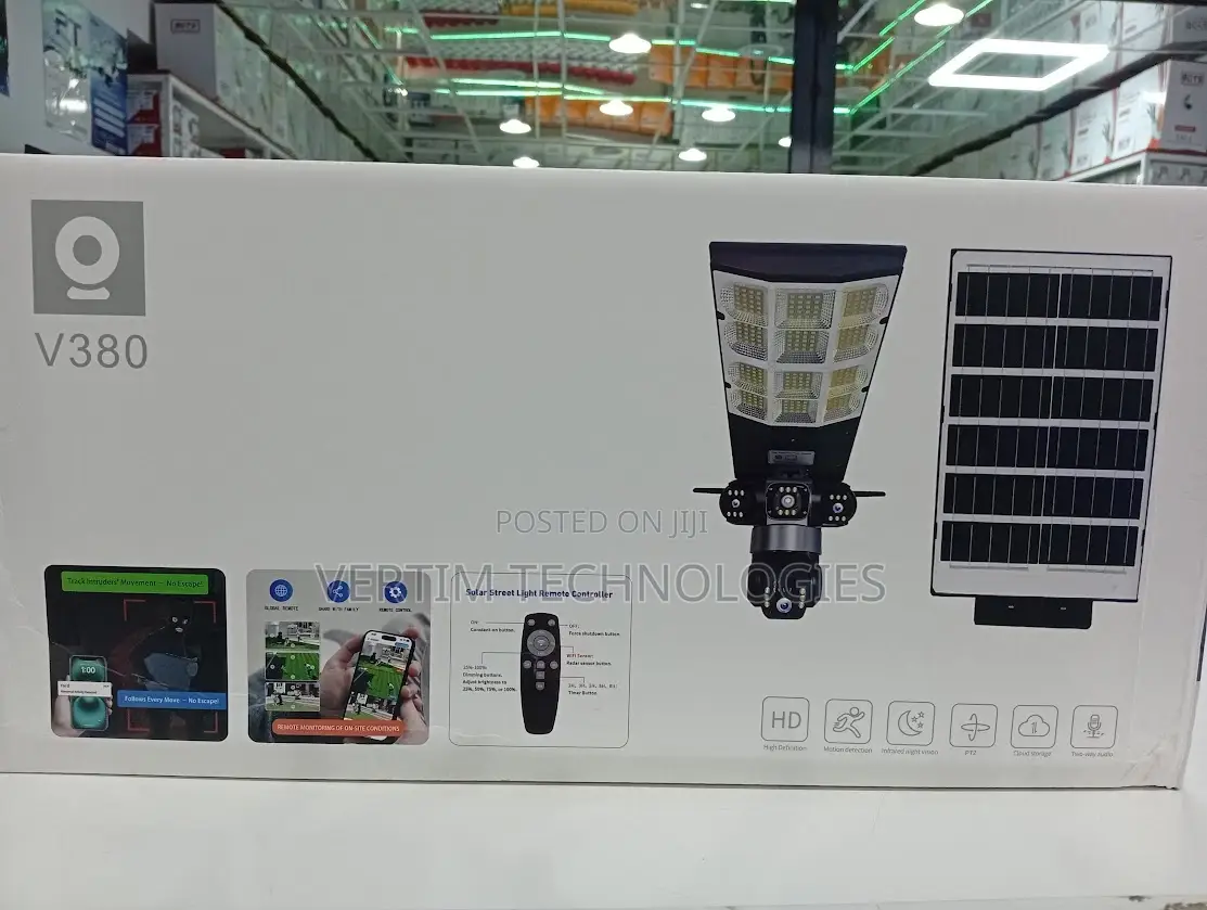 Space Efficient 4g PTZ Dual Lens Solar Camera Solar Street Light