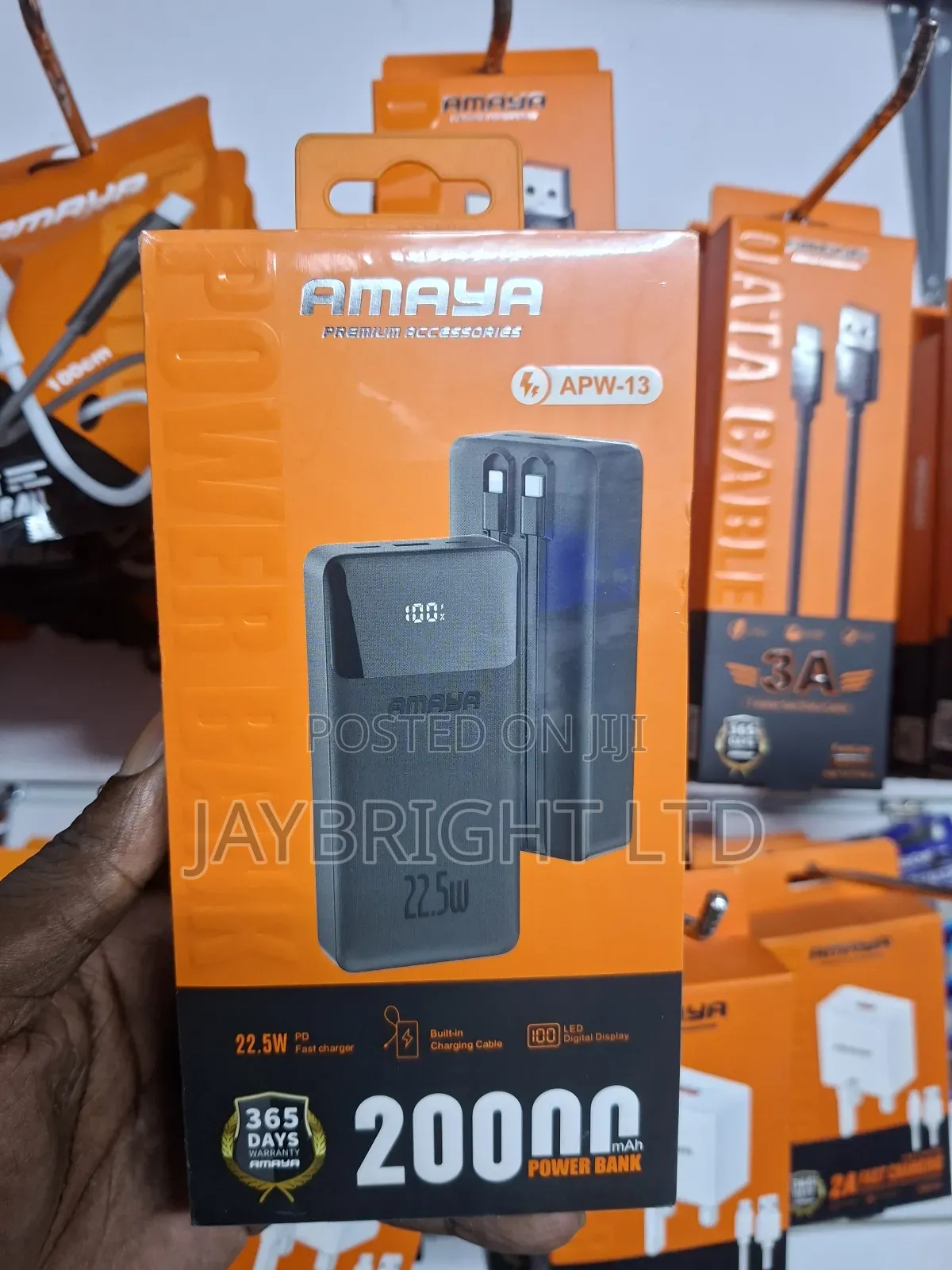 Amaya Apw-13 Power Bank 20000mah 22.5wsuper Fast Charging With 2 Lines