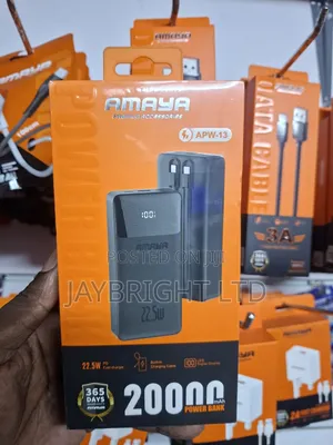 Amaya Apw-13 Power Bank 20000mah 22.5wsuper Fast Charging With 2 Lines
