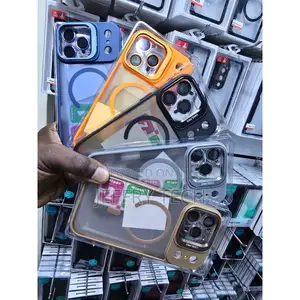 iPhone 17 Pro Transparent Magnetic Smiley Face Case With Camera Lens