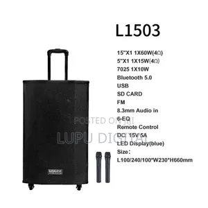 Globalstarrechargeabletrolley Speaker L1503.15 Inches With2 Microphone