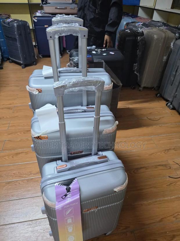 *3 in 1 Unbreakable Pp Suitcases Zipper Closure Frame Gley - thumbnail 3