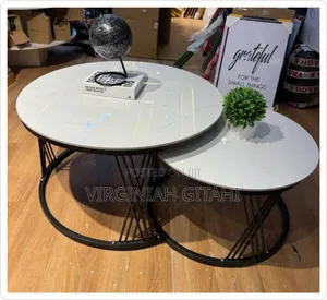 White Modern Luxury 2in1 Pure Marble Nesting Tables