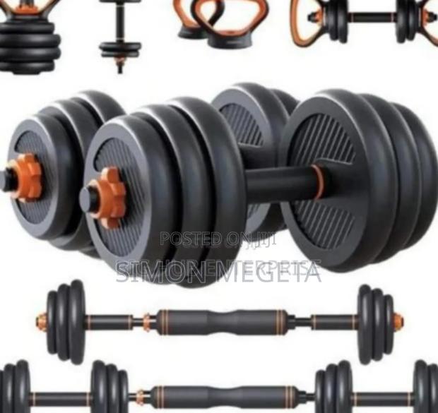 With Barbel 30kgs Dumbbells 6in1. New