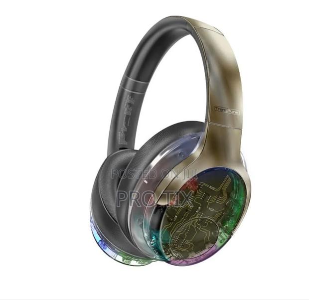 Promate Transtune-Gunmetal Headphones Anc Wireless With RGB