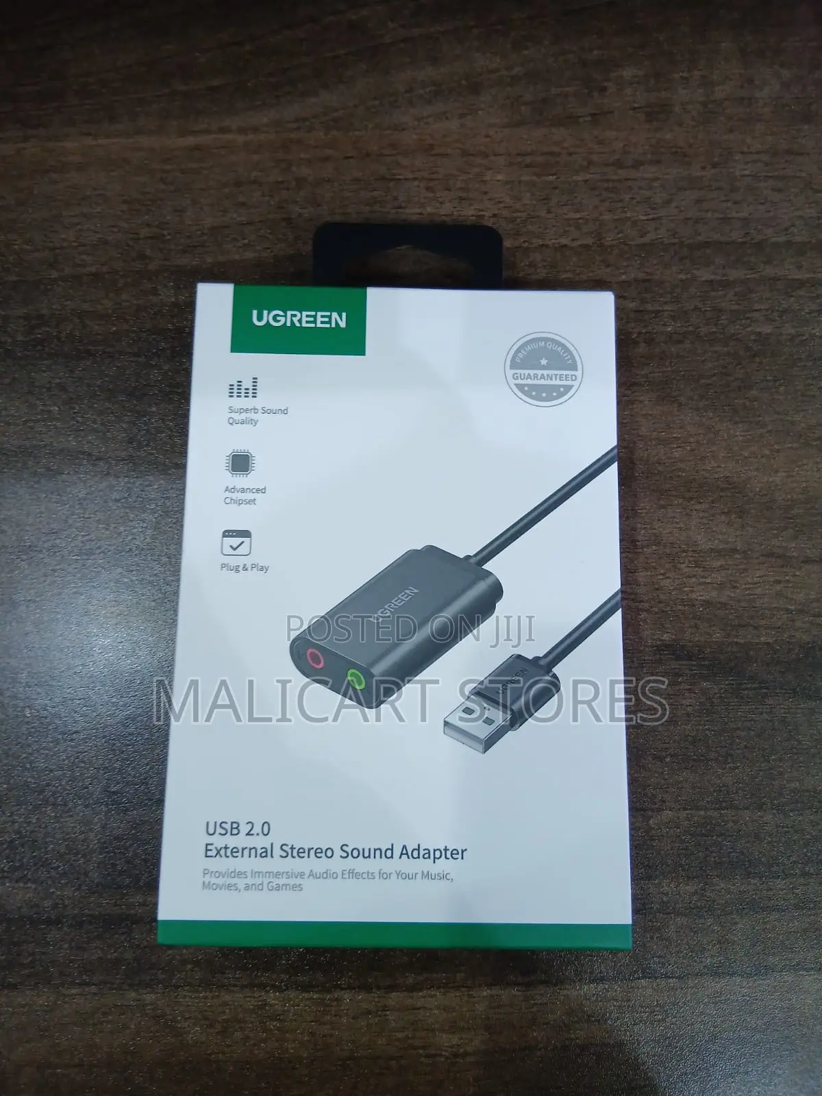 Ugreen Us205 Usb 2.0 to 3.5mm External Stereo Sound Adapter (Black)
