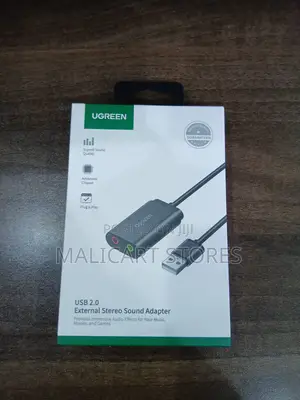Ugreen Us205 Usb 2.0 to 3.5mm External Stereo Sound Adapter (Black)