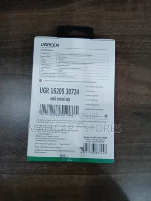 Ugreen Us205 Usb 2.0 to 3.5mm External Stereo Sound Adapter (Black)