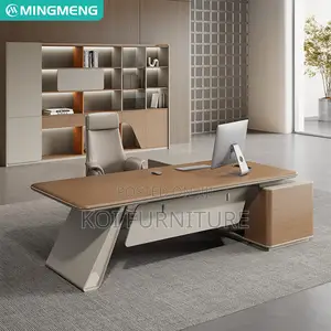 Office Desk : 1.6m Modern L-Shaped Executive Office Desk