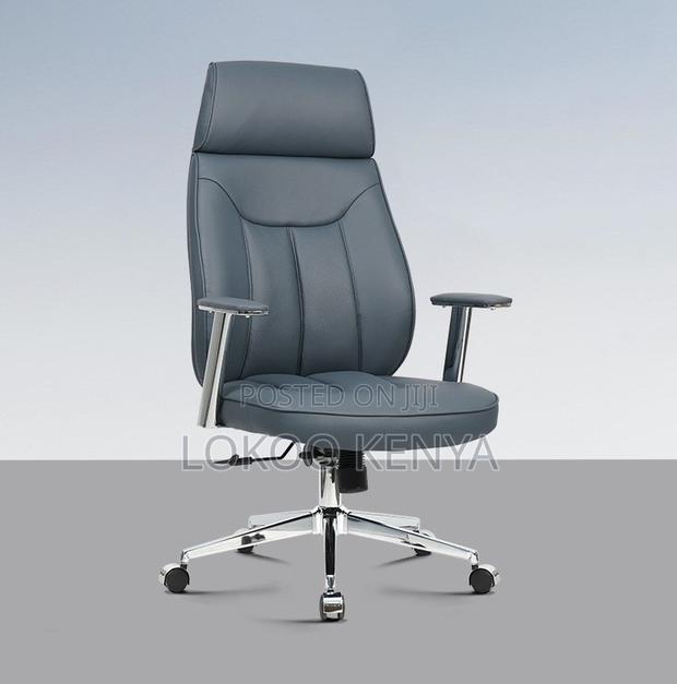 Office Chair; Grey High Back Swivel Executive Ceo's Office Chair