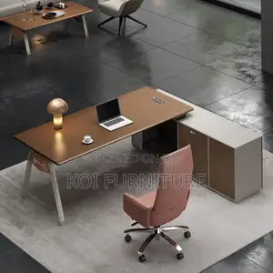 Office Desk : 1.8m Modern L-Shaped Executive Desk