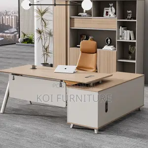 Office Desk : 1.8m Modern L-Shaped Executive Desk