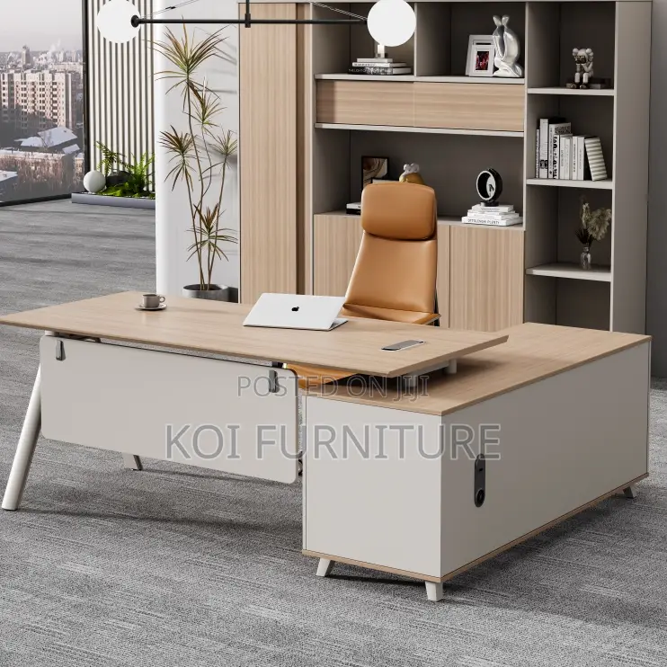 Office Desk : 1.8m Modern L-Shaped Executive Desk