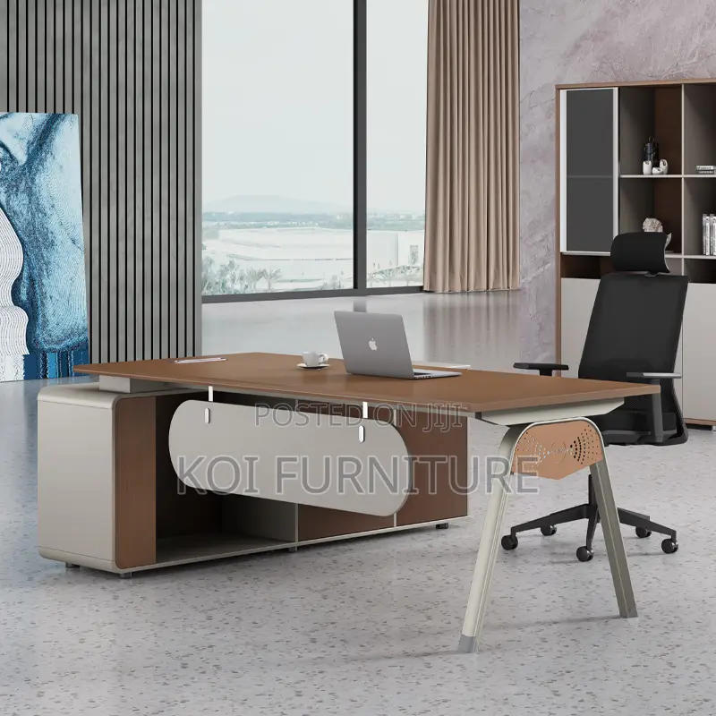 Office Desk : 1.8m Modern L-Shaped Executive Desk