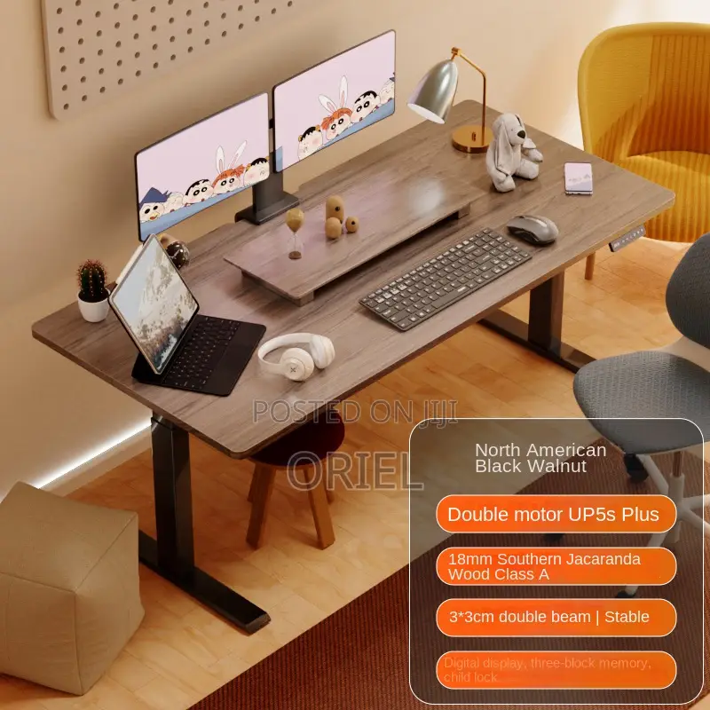 Modern Office Desk : 1.6m Height Adjustable Electric Desk
