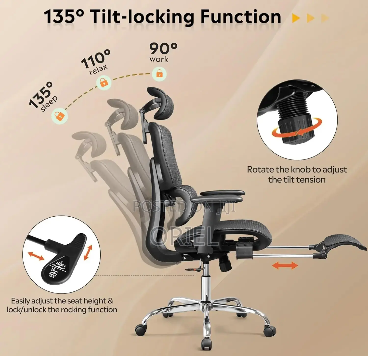 Office Chair : Ideal Modern Ergonomic High-Back Office Chair