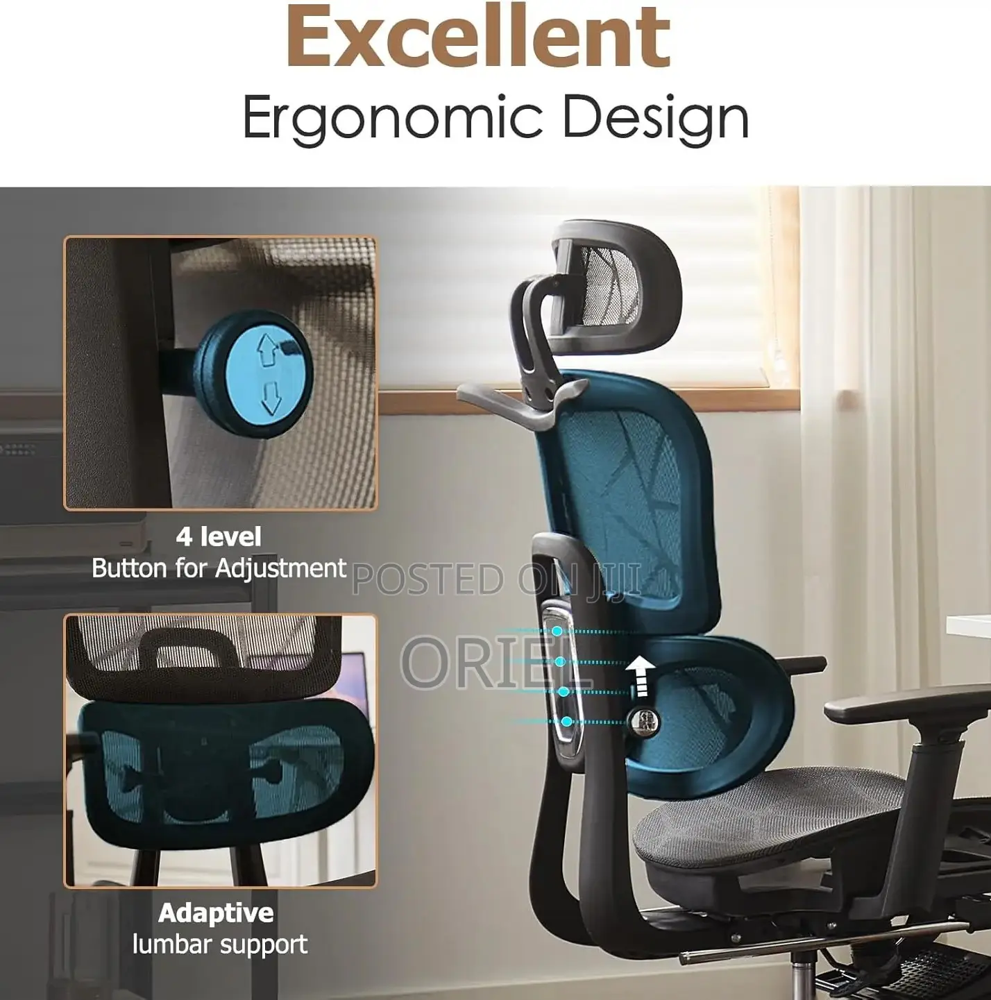 Office Chair : Ideal Modern Ergonomic High-Back Office Chair