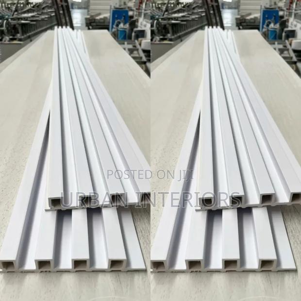 White Slated Wall Panels White Slated Wall Panels - main view