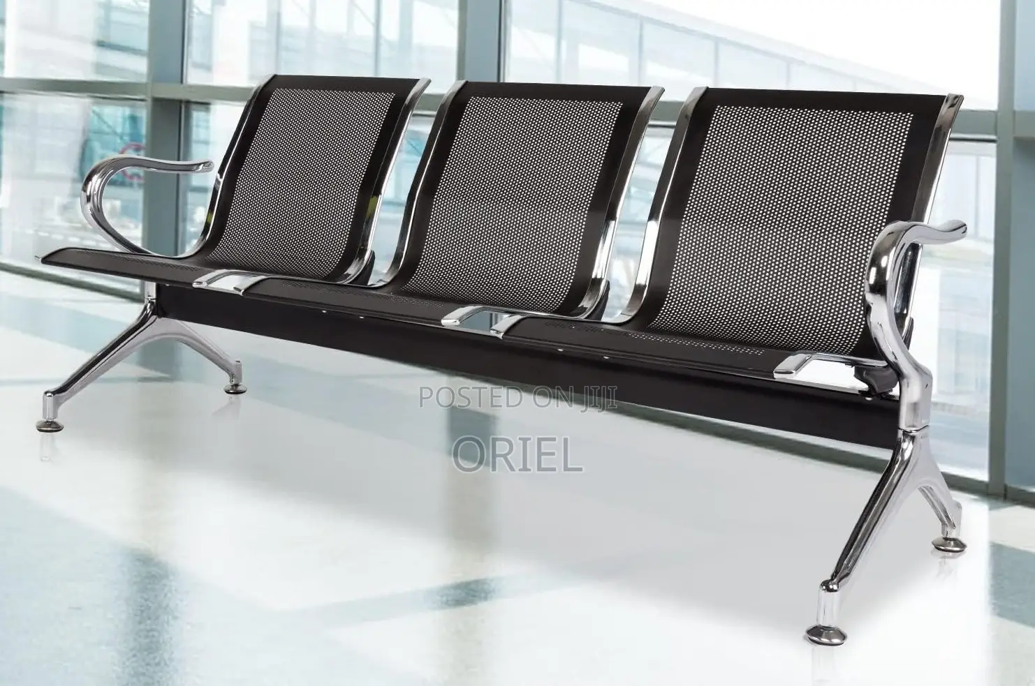 Modern Office Bench : 3-Seater Office Reception Waiting Bench
