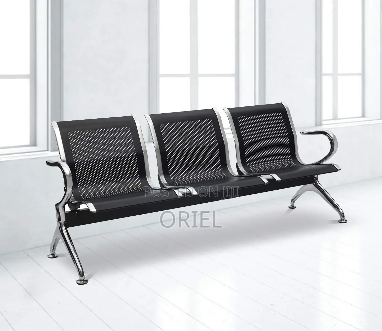 Modern Office Bench : 3-Seater Office Reception Waiting Bench
