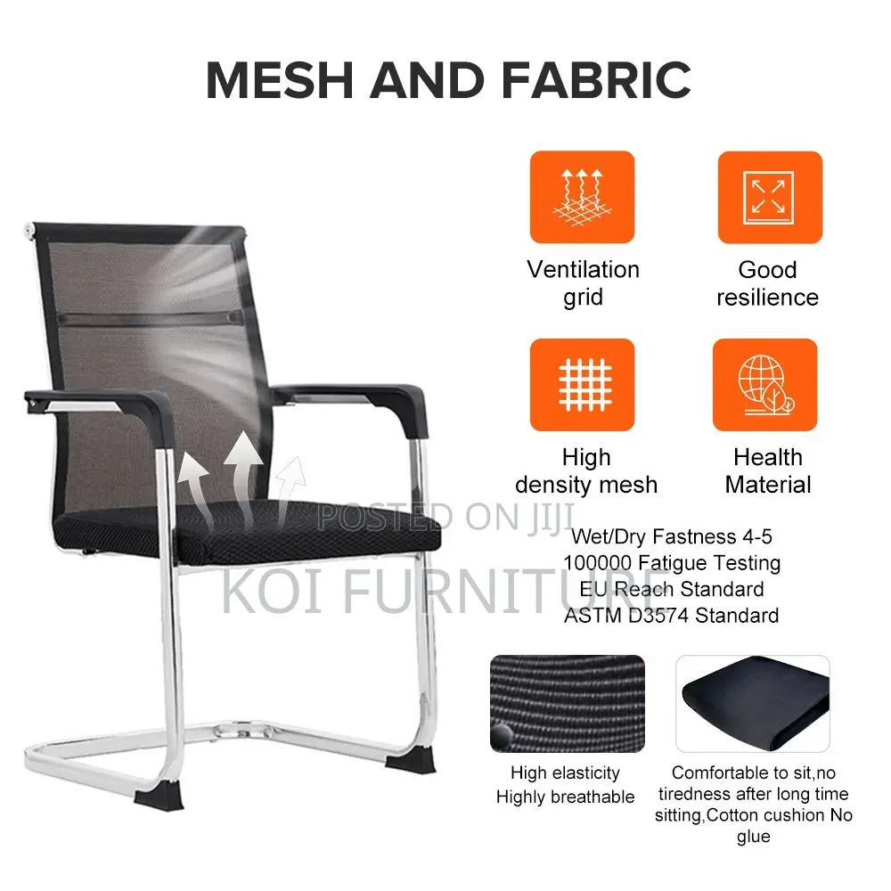 Office Chairs; Mesh Mid Backrest Office Visitors Welcoming Chair