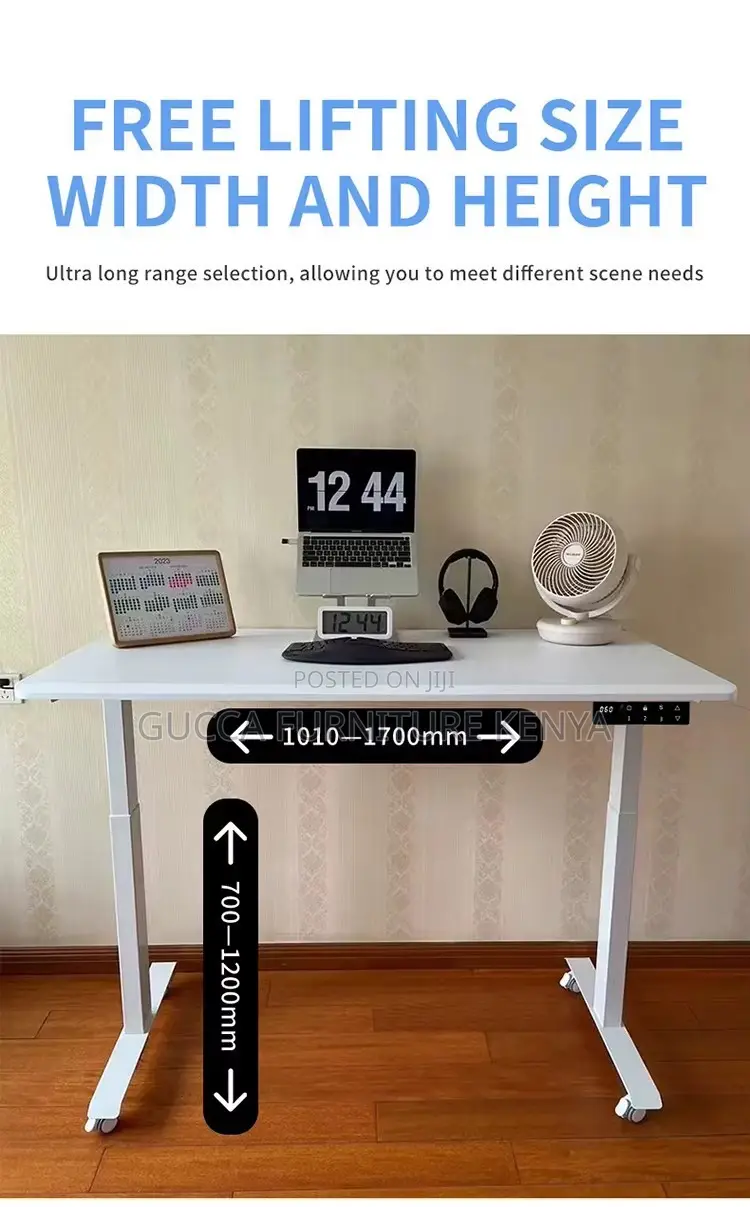 1200mm White Electric Adjustable Standing Desk