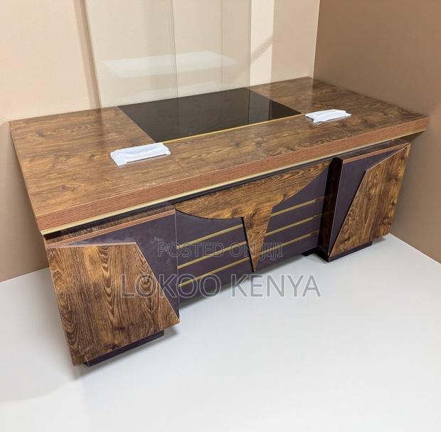 Office Desk; 1.4 M Executive-Brown Home Office Work Desk