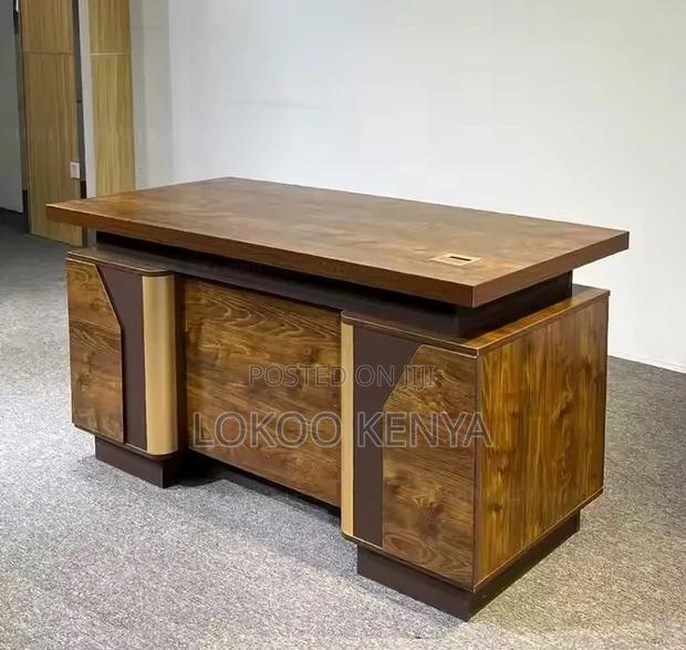 Office Desk; 1.4 M Executive-Brown Home Office Work Desk - thumbnail 4