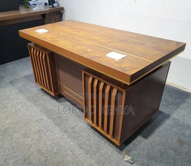 Office Desk; 1.4 M Executive-Brown Home Office Work Desk - thumbnail 7