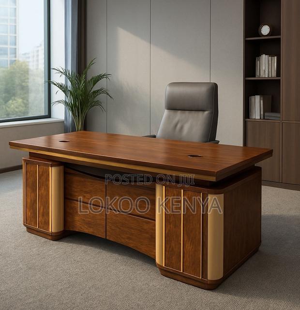 Office Desk; 1.4 M Executive-Brown Home Office Work Desk - thumbnail 8