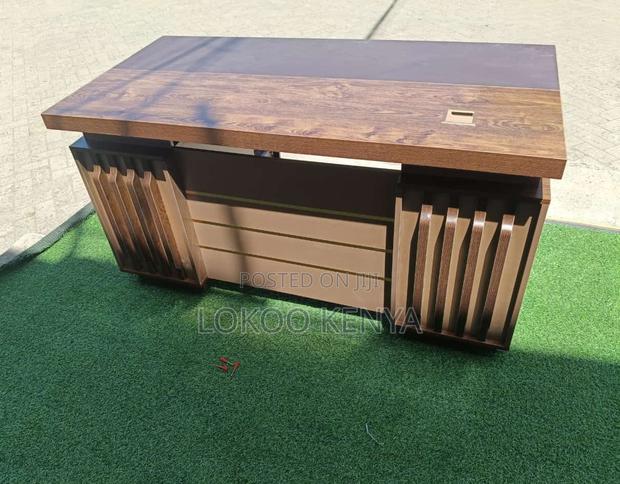 Office Desk; 1.4 M Executive-Brown Home Office Work Desk - thumbnail 10
