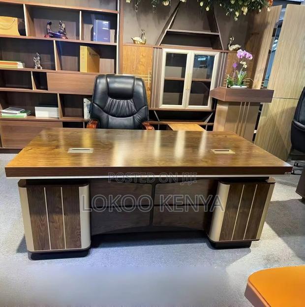 Office Desk; 1.4 M Executive-Brown Home Office Work Desk - thumbnail 11