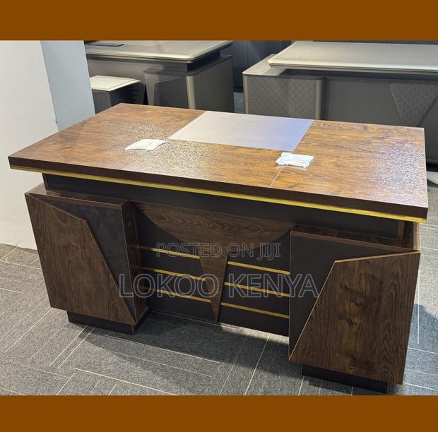 Office Desk; 1.4 M Executive-Brown Home Office Work Desk - thumbnail 14