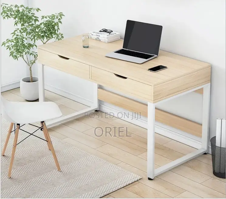 Office Desk : Modern Home Office Study Desk With 2 Storage Drawers