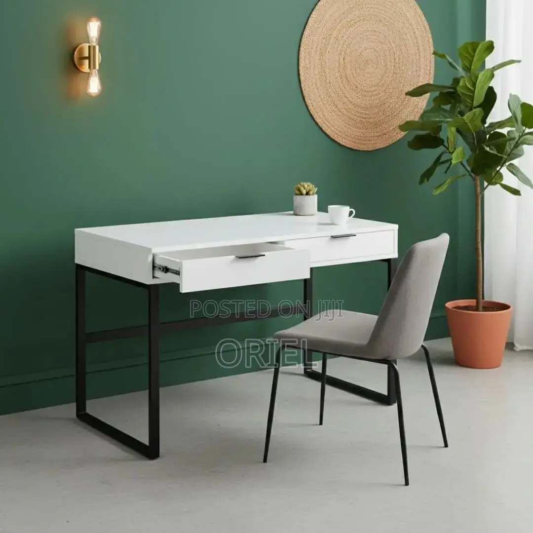 Office Desk : Modern Home Office Study Desk With 2 Storage Drawers
