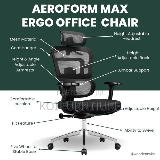 Office Chairs; High Back Ergonomic Office Chair - thumbnail 11