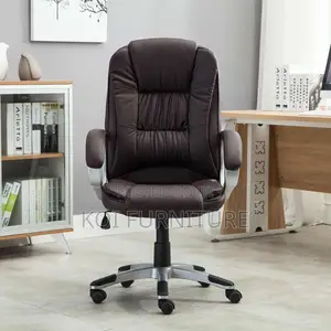 Office Chair; High Back Leather Reclining Ergonomic Seat