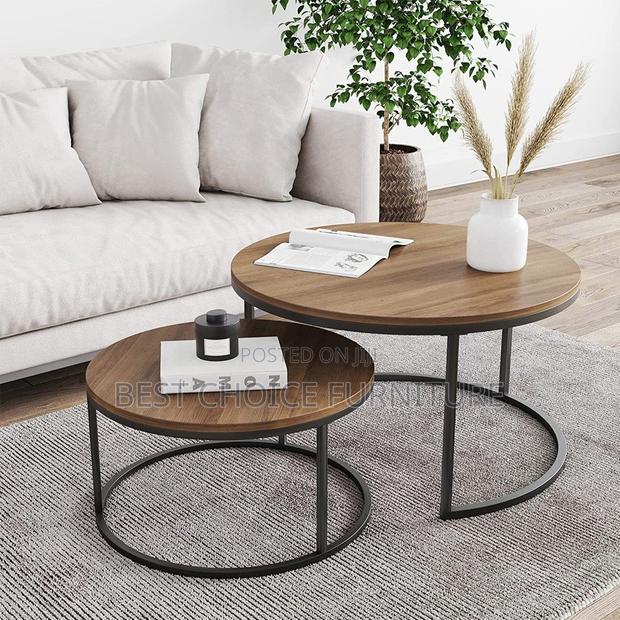 Coffee Tables; Stylish Brown Overlapping Coffee Table Set - thumbnail 10
