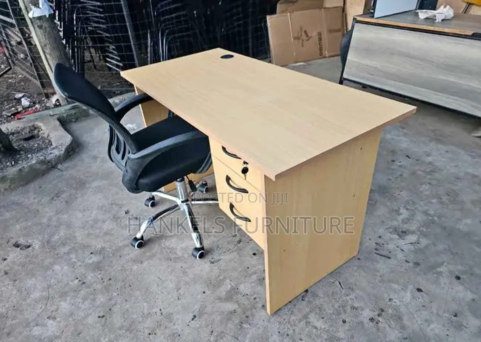 Modern 1.2m Desk and Swivel Office Chair Set – Beach Color