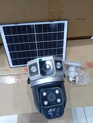 Alarm Warning Light 12mp 4g PTZ Rotating Dual Lens Solar Camera
